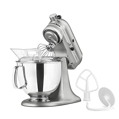 KitchenAid Artisan Series 5 Quart Tilt Head Stand Mixer with Pouring Shield KSM150PS, Contour Silver