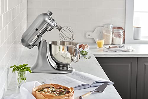 KitchenAid Artisan Series 5 Quart Tilt Head Stand Mixer with Pouring Shield KSM150PS, Contour Silver